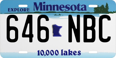 MN license plate 646NBC