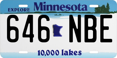 MN license plate 646NBE