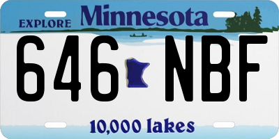MN license plate 646NBF