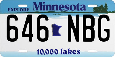MN license plate 646NBG