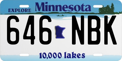 MN license plate 646NBK