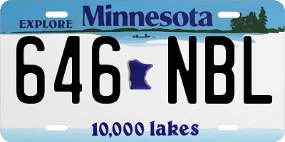 MN license plate 646NBL