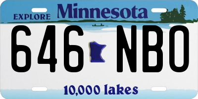 MN license plate 646NBO