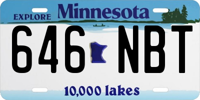 MN license plate 646NBT