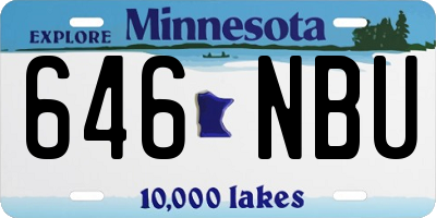 MN license plate 646NBU