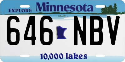 MN license plate 646NBV