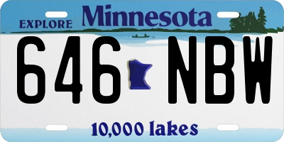 MN license plate 646NBW