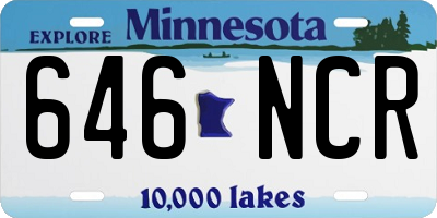 MN license plate 646NCR