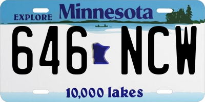 MN license plate 646NCW