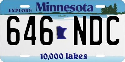 MN license plate 646NDC