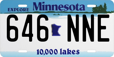 MN license plate 646NNE