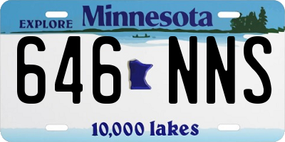 MN license plate 646NNS