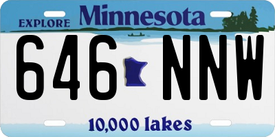 MN license plate 646NNW