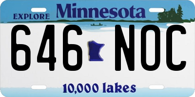 MN license plate 646NOC