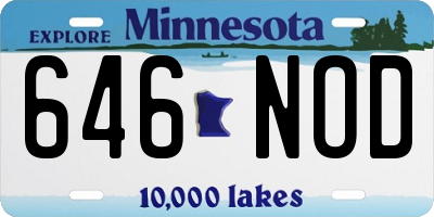 MN license plate 646NOD