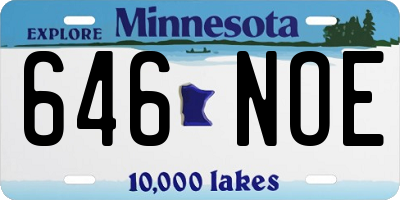 MN license plate 646NOE