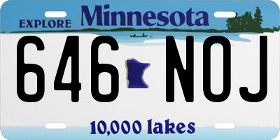 MN license plate 646NOJ