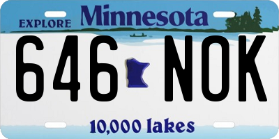 MN license plate 646NOK