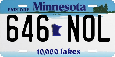 MN license plate 646NOL