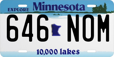 MN license plate 646NOM