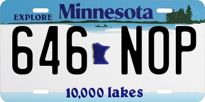 MN license plate 646NOP