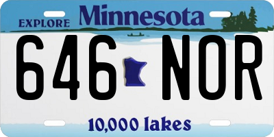 MN license plate 646NOR