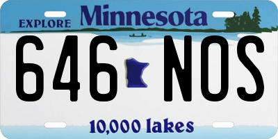 MN license plate 646NOS