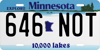 MN license plate 646NOT