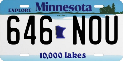 MN license plate 646NOU
