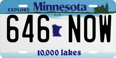 MN license plate 646NOW