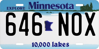 MN license plate 646NOX