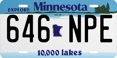MN license plate 646NPE