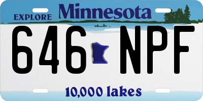 MN license plate 646NPF