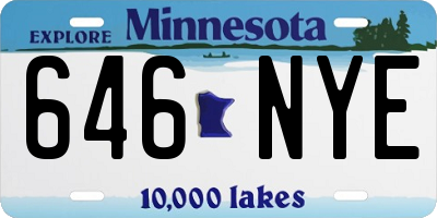 MN license plate 646NYE