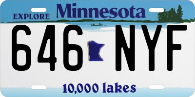 MN license plate 646NYF