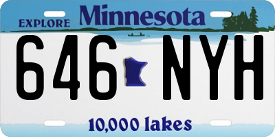 MN license plate 646NYH