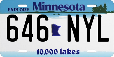 MN license plate 646NYL