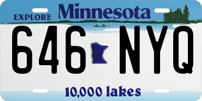 MN license plate 646NYQ