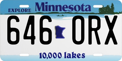 MN license plate 646ORX