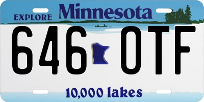 MN license plate 646OTF
