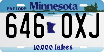 MN license plate 646OXJ