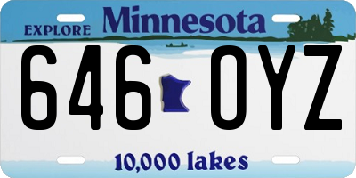 MN license plate 646OYZ