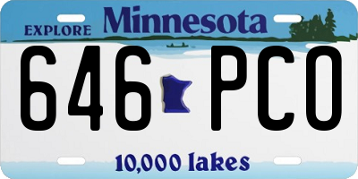 MN license plate 646PCO