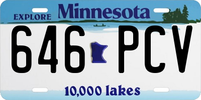 MN license plate 646PCV