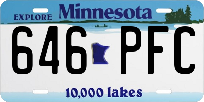 MN license plate 646PFC