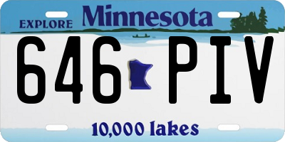 MN license plate 646PIV