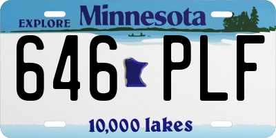 MN license plate 646PLF