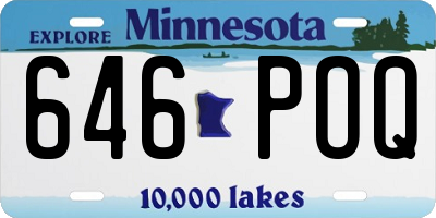 MN license plate 646POQ