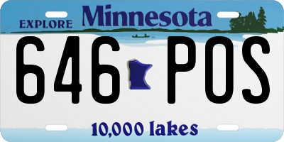 MN license plate 646POS