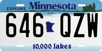 MN license plate 646QZW